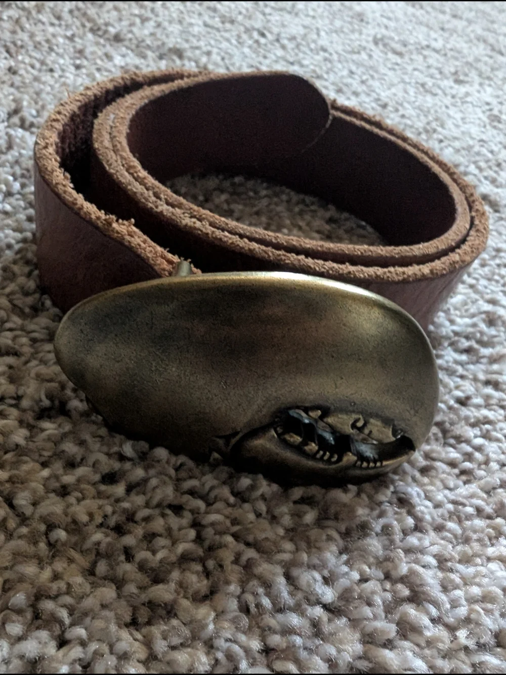 J Crew Crewcuts Toddler Italian Leather Belt with Antique Brass Claw Buckle